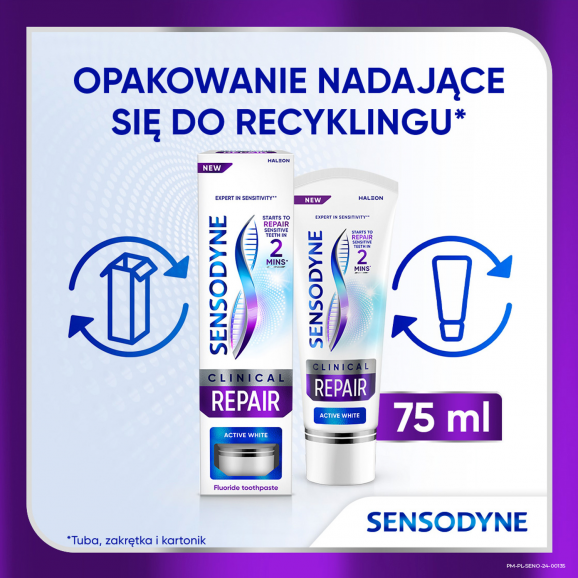 Sensodyne Clinical Repair Active White, wybielająca pasta do zębów, 75 ml - zdjęcie produktu