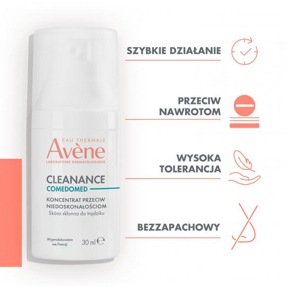 Avene Cleanance ComedoMed, koncentrat przeciw niedoskonałościom, skóra skłonna do trądziku, 30 ml + Avene Cleanance, żel o Avene Cleanance ComedoMed, koncentrat przeciw niedoskonałościom, skóra skłonna do trądziku, 30 ml + Avene Cleanance, żel o - zdjęcie produktu