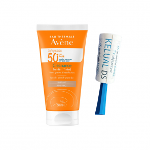 Avene Cleanance, bardzo wysoka ochrona przeciwsłoneczna SPF 50+, koloryzujący, 50 ml + Rolka do czyszczenia ubrań, 1 szt. - zdjęcie produktu