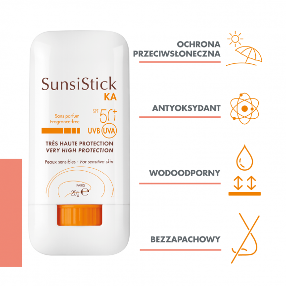 Avene SunStick KA, ochronny sztyft do twarzy i ciała, SPF 50+, 20 g + Torba płócienna, 1 szt. - zdjęcie produktu