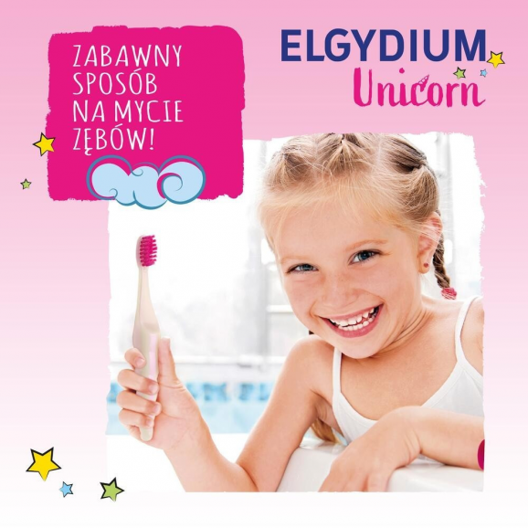 Elgydium Unicorn, szczoteczka do zębów dla dzieci, 2-6 lat, 2 szt. Elgydium Unicorn, szczoteczka do zębów dla dzieci, 2-6 lat, 2 szt. - zdjęcie produktu