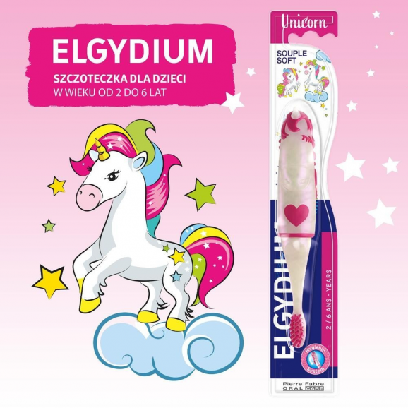 Elgydium Unicorn, szczoteczka do zębów dla dzieci, 2-6 lat, 3 szt. - zdjęcie produktu