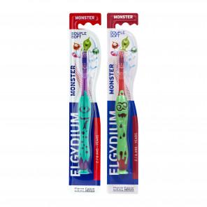 Elgydium Kids, szczoteczka do zębów dla dzieci, Monster, 2-6 lat, 2 szt. - zdjęcie produktu