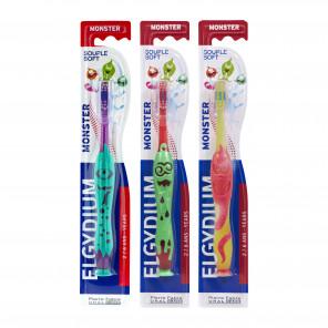 Elgydium Kids, szczoteczka do zębów dla dzieci, Monster, 2-6 lat, 3 szt. - zdjęcie produktu
