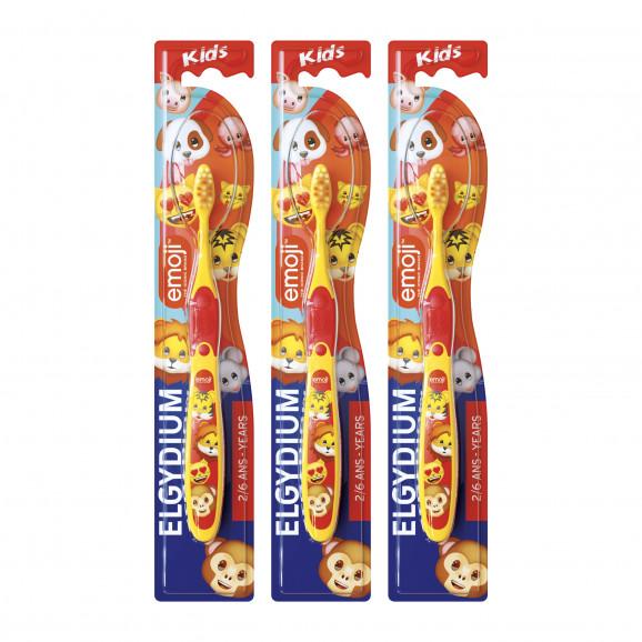 Elgydium Emoji Kids, szczoteczka do zębów dla dzieci w wieku 2-6 lat, 3 szt. Elgydium Emoji Kids, szczoteczka do zębów dla dzieci w wieku 2-6 lat, 3 szt. - zdjęcie produktu