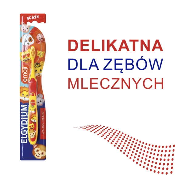 Elgydium Emoji Kids, szczoteczka do zębów dla dzieci w wieku 2-6 lat, 3 szt. Elgydium Emoji Kids, szczoteczka do zębów dla dzieci w wieku 2-6 lat, 3 szt. - zdjęcie produktu