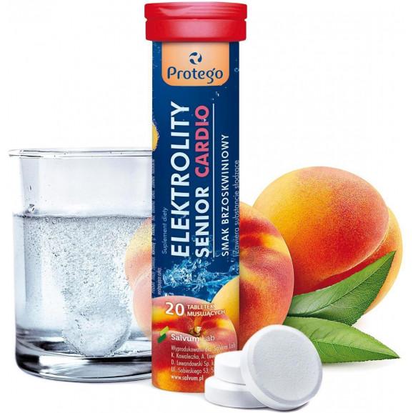 Protego Elektrolity Senior Cardio, smak brzoskwiniowy, tabletki musujące, 20 szt. - zdjęcie produktu