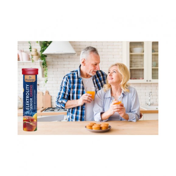 Protego Elektrolity Senior Cardio, smak brzoskwiniowy, tabletki musujące, 20 szt. - zdjęcie produktu