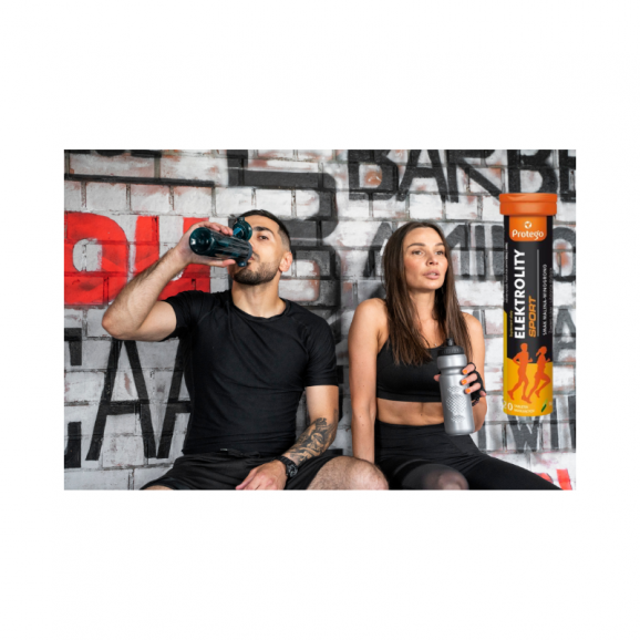 Protego Elektrolity SPORT, smak malina-winogrono, tabletki musujące, 20 szt. - zdjęcie produktu