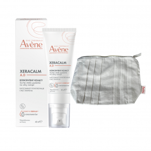 Eau Thermale Avene XeraCalm A.D Koncentrat Kojący, 50 ml + kosmetyczka biała płócienna, 1 szt. - zdjęcie produktu