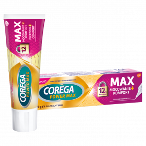 [31.10.2025] Corega Power Max Mocowanie+Komfort, krem mocujący do protez, 40 g - zdjęcie produktu