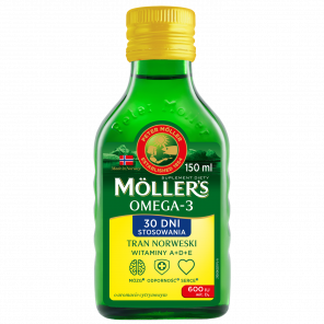 Moller's Tran Norweski, 30 dni stosowania, aromat cytrynowy, 150 ml - zdjęcie produktu