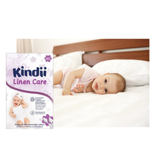 Kindii Linen Care Patyczki higieniczne dla niemowląt i dzieci, 60 szt. - zdjęcie produktu