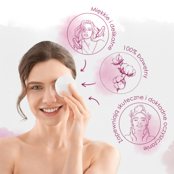 Cleanic Pure Effect Maxi Size Płatki kosmetyczne, 60 szt. - zdjęcie produktu