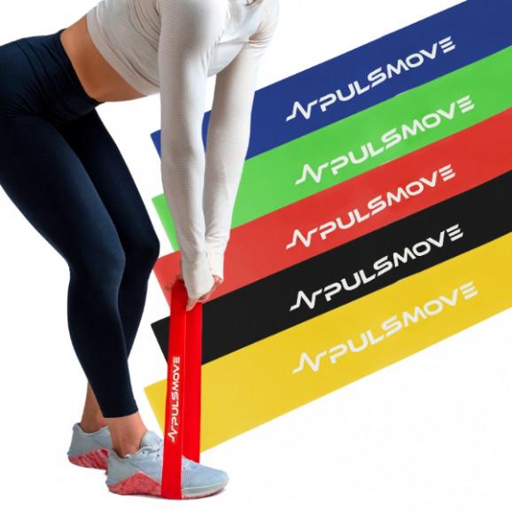 PULSMOVE Zestaw 5 taśm oporowych do ćwiczeń i fizjoterapii + GRATIS Litorsal Nawodnienie Multiwitamina, smak ananas-mango, na - zdjęcie produktu