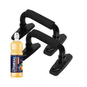 PULSMOVE Push-up bars, stalowe paraletki do pompek i gimnastyki + GRATIS Litorsal Nawodnienie Multiwitamina, smak ananas-mango, - zdjęcie produktu