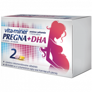 Vita-Miner Pregna +DHA Aflofarm, tabletki 30 szt. + kapsułki, 30 szt. - zdjęcie produktu