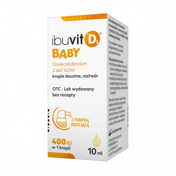 Ibuvit D3 Baby, krople doustne, roztwór, 10 ml Ibuvit D3 Baby, krople doustne, roztwór, 10 ml - zdjęcie produktu