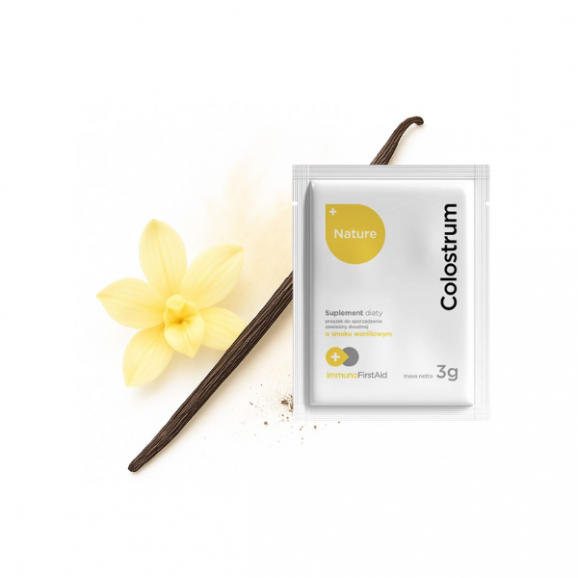Colostrum Nature+, smak waniliowy, saszetka 3 g, 1 szt. - zdjęcie produktu