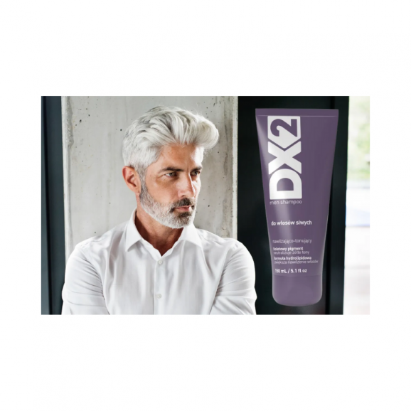 DX2 Men Shampoo Szampon nawilżająco-tonizujący do siwych włosów dla mężczyzn, 150 ml - zdjęcie produktu