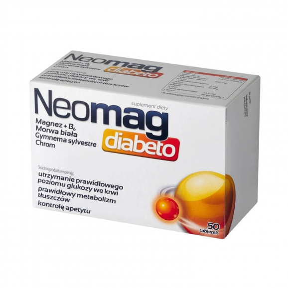 Neomag diabeto Aflofarm, tabletki, 50 szt. Neomag diabeto Aflofarm, tabletki, 50 szt. - zdjęcie produktu