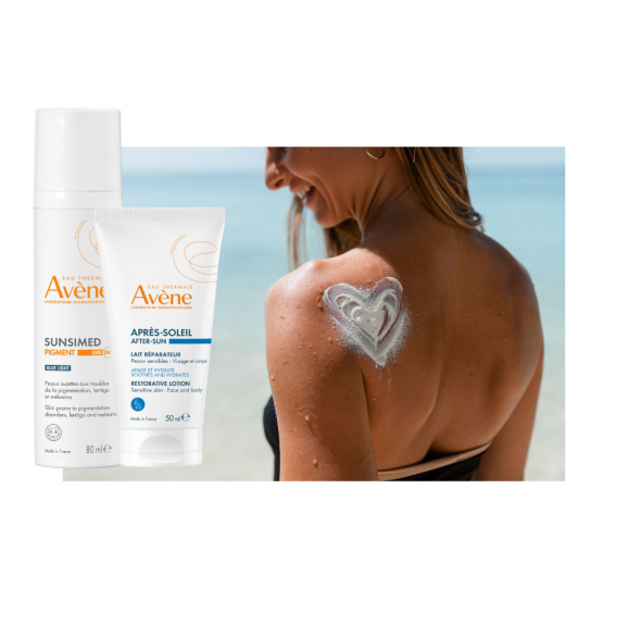 Zestaw Avene Eau Thermale Sunsimed Pigment 80 ml + Apres Soleil After Sun, 50 ml - zdjęcie produktu