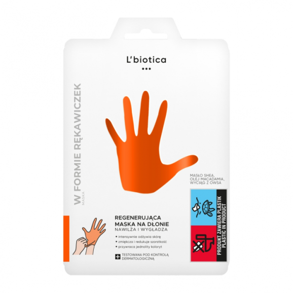 L'biotica Maska regenerująca na dłonie, 1 para L'biotica Maska regenerująca na dłonie, 1 para - zdjęcie produktu