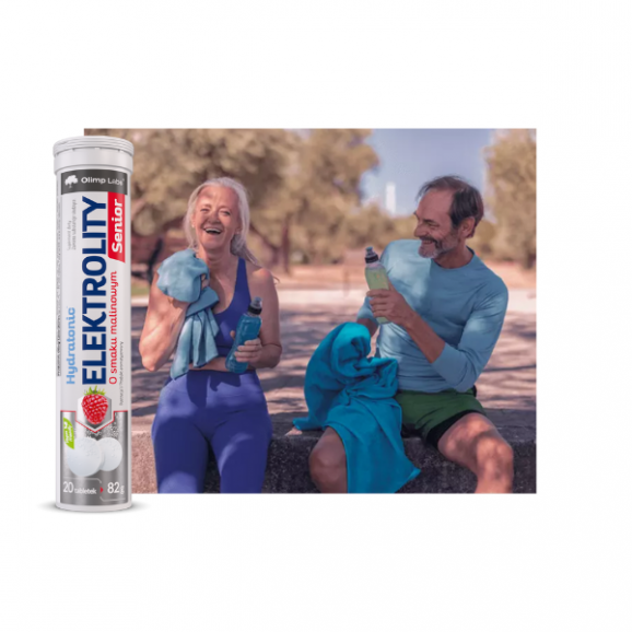 Olimp Hydratonic Elektrolity Senior, smak malinowy, tabletki musujące, 20 szt. - zdjęcie produktu