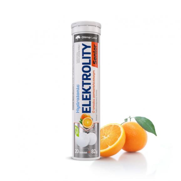 Olimp Hydratonic Elektrolity Senior, smak pomarańczowy, tabletki musujące, 20 szt. - zdjęcie produktu