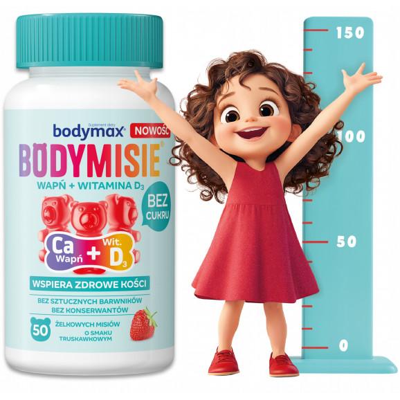 Bodymax Bodymisie Wapń + Witamina D3, żelki truskawkowe, 50 szt. - zdjęcie produktu