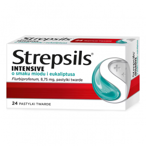 Strepsils Intensive, smak miodu i eukaliptusa, pastylki twarde do ssania, 24 szt. - zdjęcie produktu