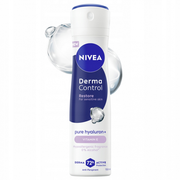 Nivea Spray Derma Control Restore Antyperspirant Damski, spray, 150 ml Nivea Spray Derma Control Restore Antyperspirant Damski, spray, 150 ml - zdjęcie produktu