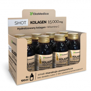 EkaMedica Shot Kolagen 15 000 mg z witaminą C, 8 x 100 ml - zdjęcie produktu