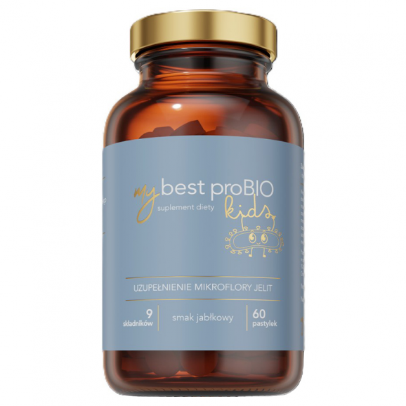 MyBest ProBIO Kids, smak jabłkowy, pastylki do ssania, 60 szt. MyBest ProBIO Kids, smak jabłkowy, pastylki do ssania, 60 szt. - zdjęcie produktu