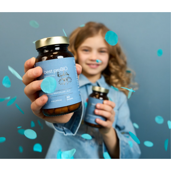 MyBest ProBIO Kids, smak jabłkowy, pastylki do ssania, 60 szt. MyBest ProBIO Kids, smak jabłkowy, pastylki do ssania, 60 szt. - zdjęcie produktu