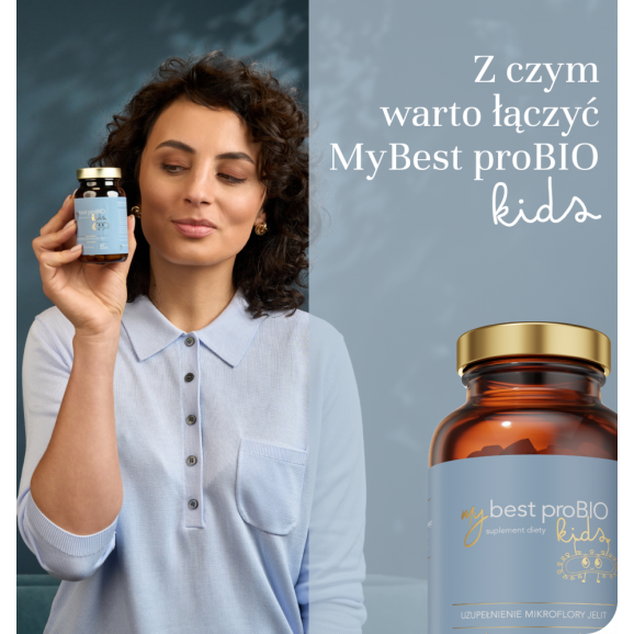 MyBest ProBIO Kids, smak jabłkowy, pastylki do ssania, 60 szt. MyBest ProBIO Kids, smak jabłkowy, pastylki do ssania, 60 szt. - zdjęcie produktu