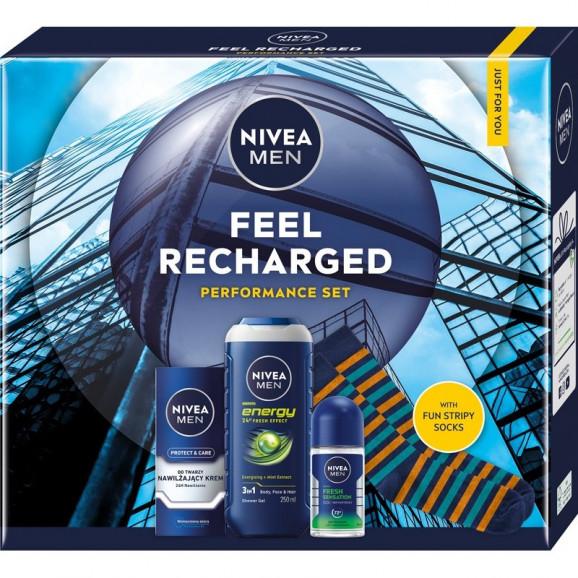 Nivea Men FEEL RECHARGED Zestaw kosmetyków dla mężczyzn, 1 szt. Nivea Men FEEL RECHARGED Zestaw kosmetyków dla mężczyzn, 1 szt. - zdjęcie produktu