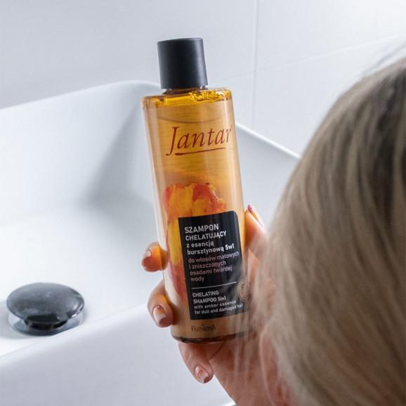 Farmona Jantar Szampon chelatujący z esencją bursztynową 5w1 do włosów matowych i zniszczonych, 300 ml - zdjęcie produktu