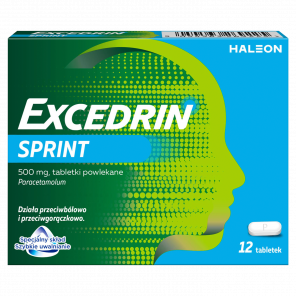Excedrin Sprint 500 mg, 12 tabletek - zdjęcie produktu