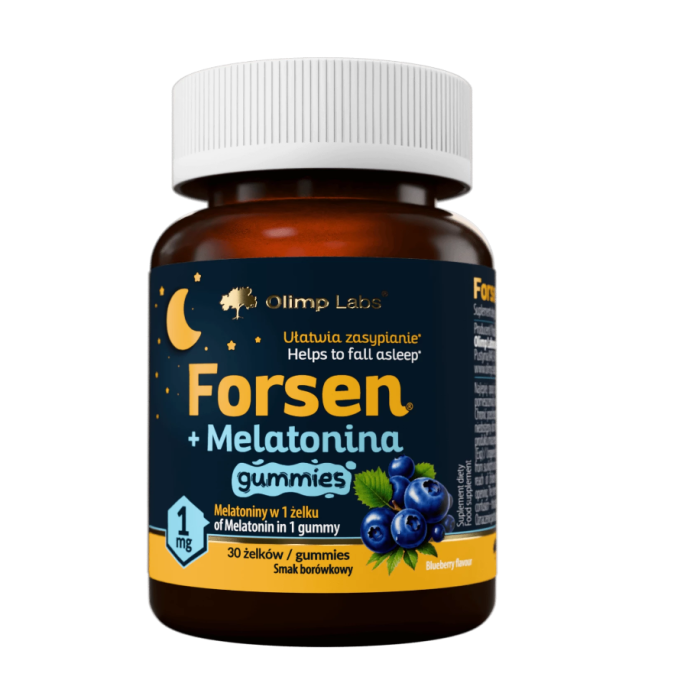 Olimp Forsen + Melatonina Gummies, smak borówkowy, 30 żelków
