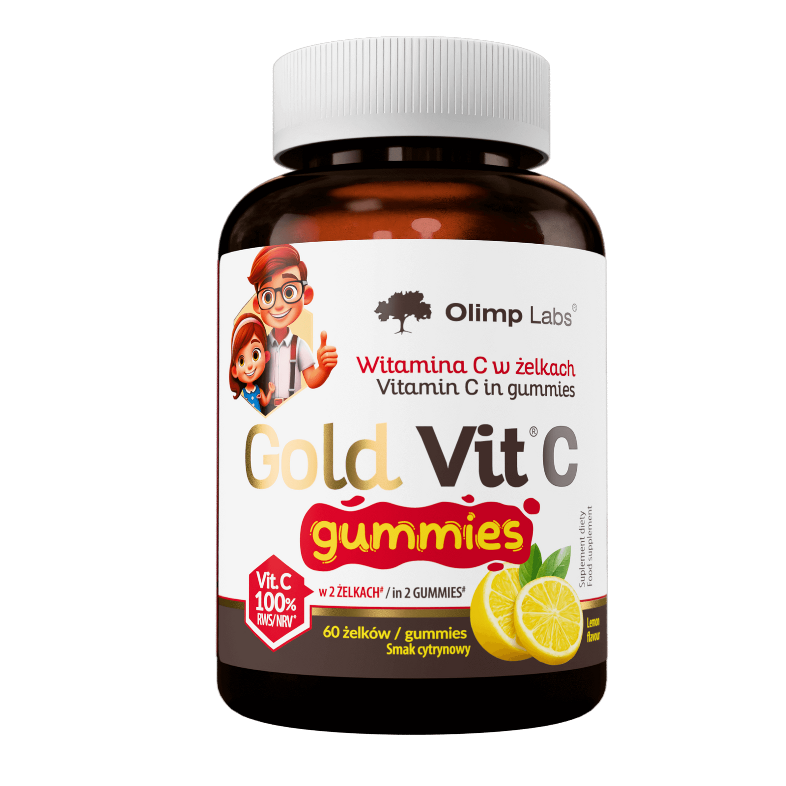 Olimp Gold Vit C Gummies, smak cytrynowy, 60 żelków