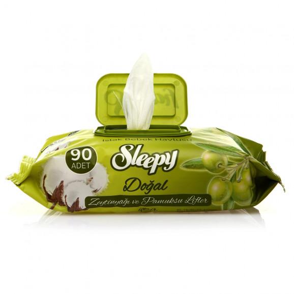 Sleepy Easy Chusteczki nawilżane Oliwa z oliwek i Bawełna (90 szt.) - zdjęcie produktu