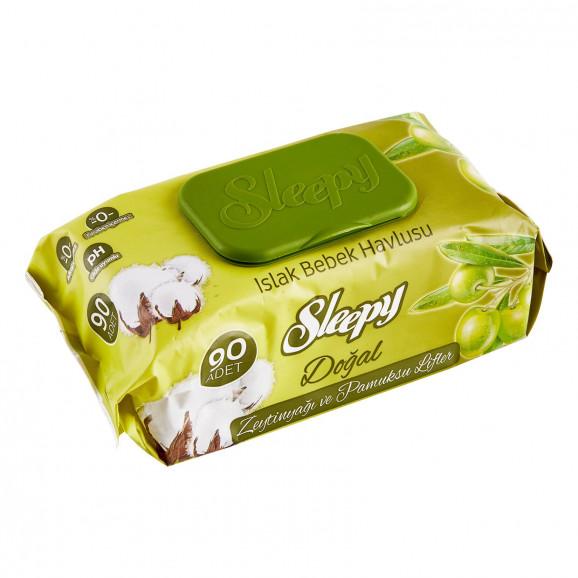 Sleepy Easy Chusteczki nawilżane Oliwa z oliwek i Bawełna (90 szt.) - zdjęcie produktu