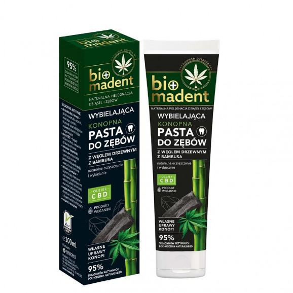 Bio Madent Konopna Wybielająca Pasta do Zębów z Węglem Drzewnym z Bambusa (100 ml) - zdjęcie produktu