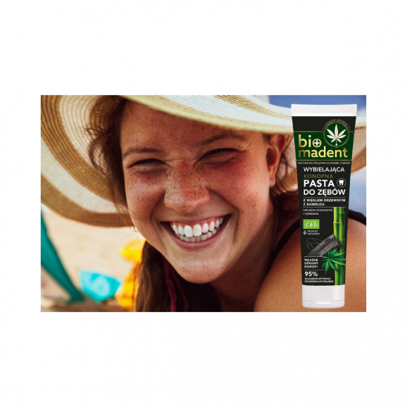 Bio Madent Konopna Wybielająca Pasta do Zębów z Węglem Drzewnym z Bambusa (100 ml) - zdjęcie produktu