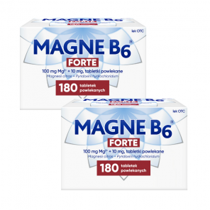 Magne B6 Forte, 100 mg + 10 mg, tabletki powlekane, 2 x 180 szt. - zdjęcie produktu