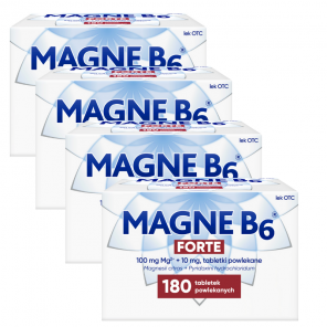 Magne B6 Forte, 100 mg + 10 mg, tabletki powlekane, 4 x 180 szt. - zdjęcie produktu