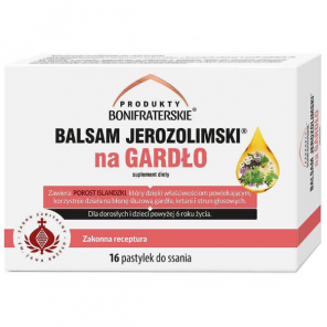 [31.01.2026] Balsam Jerozolimski na gardło, Produkty Bonifraterskie,pastylki do ssania, 16 szt. - zdjęcie produktu