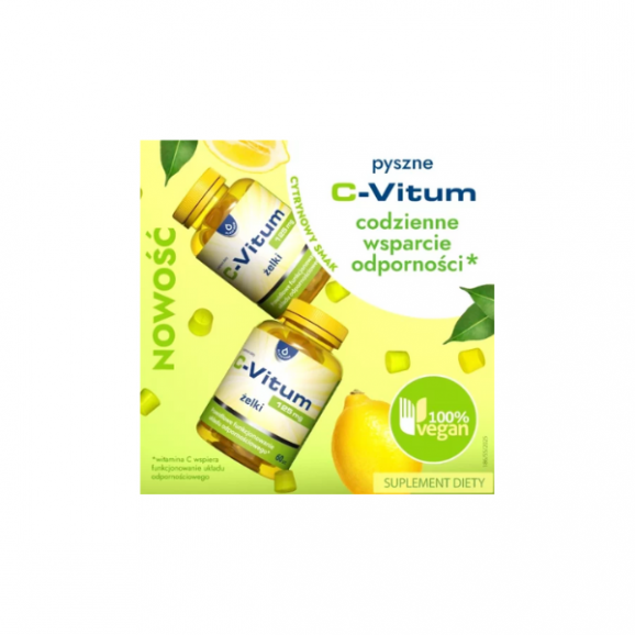 C-Vitum Forte 2000 j.m., smak pomarańczowy, 60 żelek - zdjęcie produktu