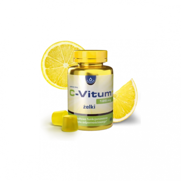 C-Vitum Forte 2000 j.m., smak pomarańczowy, 60 żelek - zdjęcie produktu